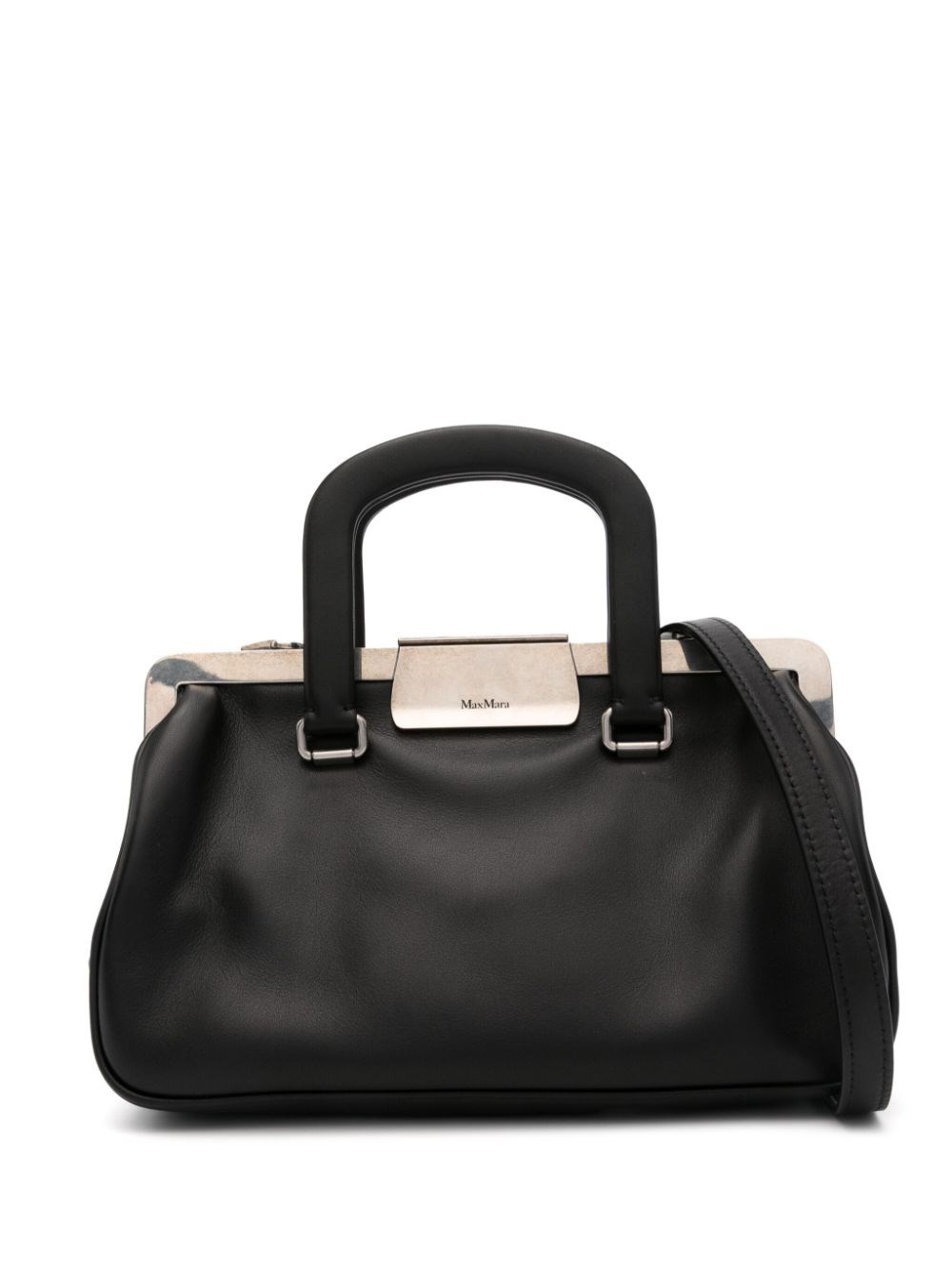 Shop Max Mara Small Leather Handbag In Black  