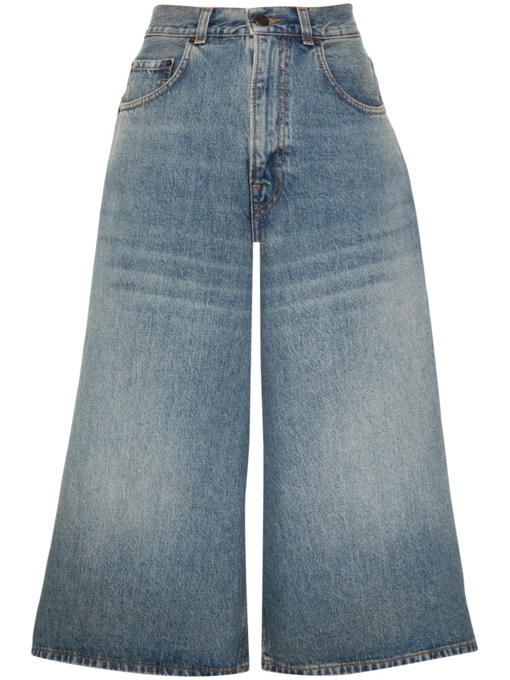 Haikure Knee-length Denim Shorts In Blue