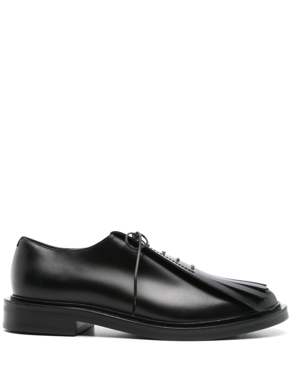 Max Mara Leather Oxford Shoes In Black  