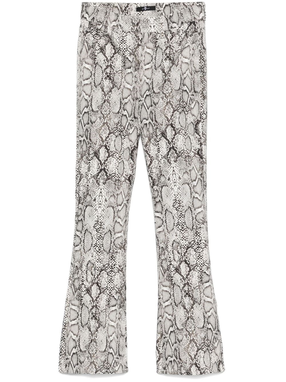 7 For All Mankind Bootcut Trousers In White