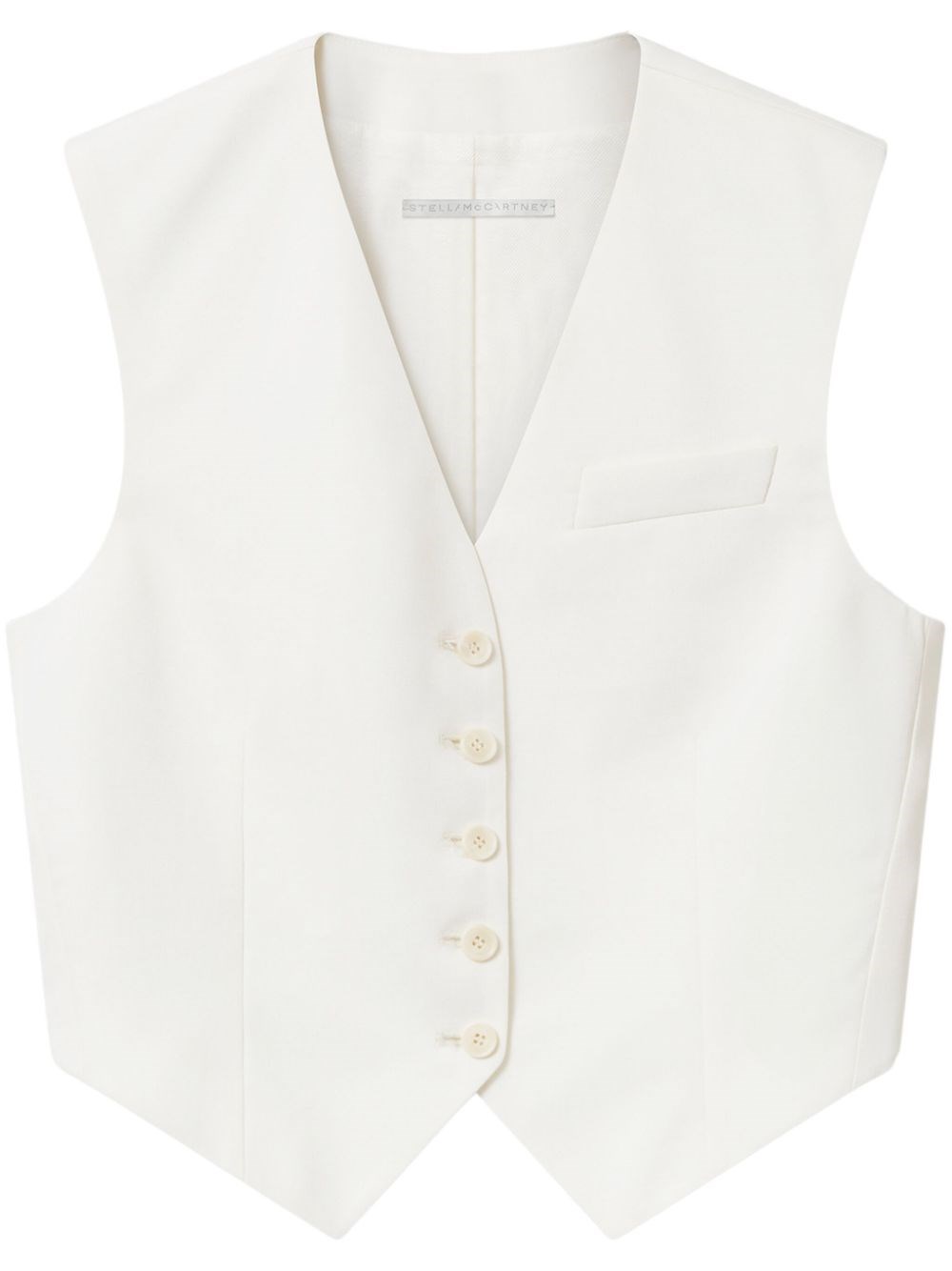 Shop Stella Mccartney Short Wool Vest In White