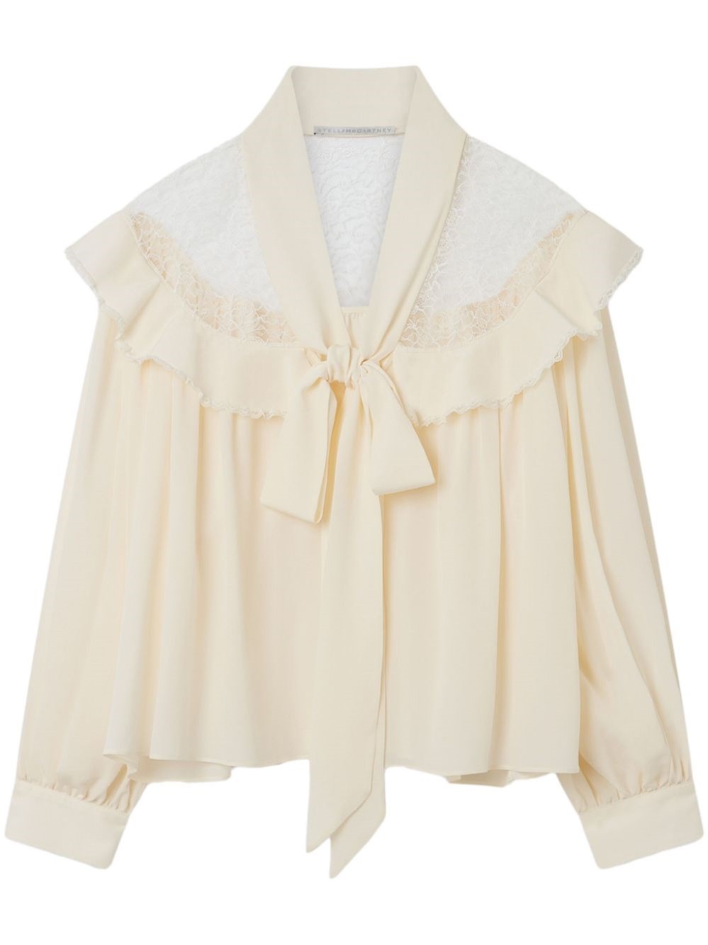 Stella Mccartney Crepe De Chine Silk Shirt In Neutrals