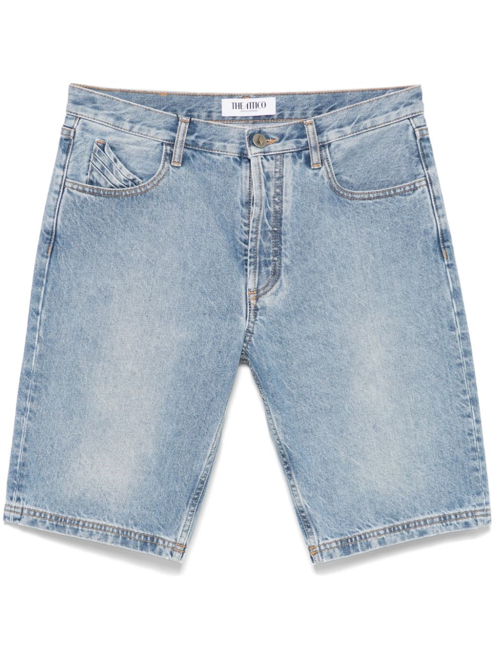 Attico Denim Shorts With Belt Loops In Blue