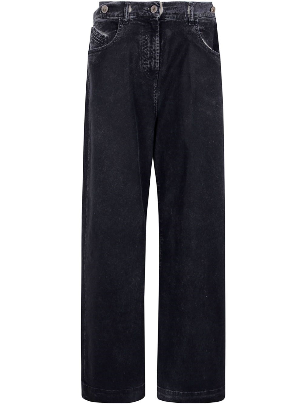 Attico Mat Coated Canvas Long Pants For Women In Blue