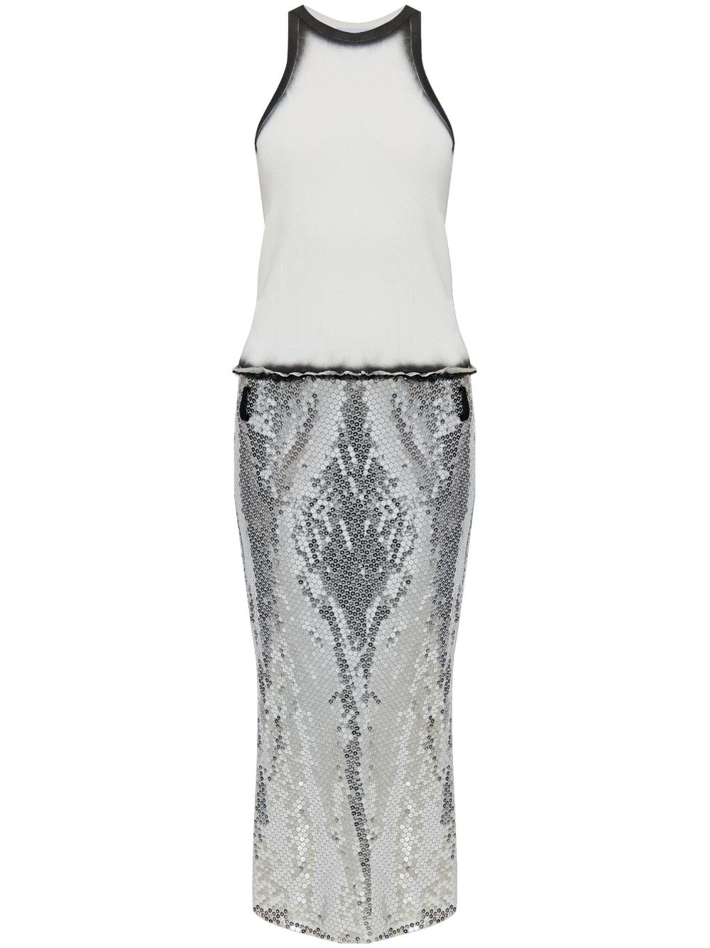 Attico Sequin Dress Dresses In Silver