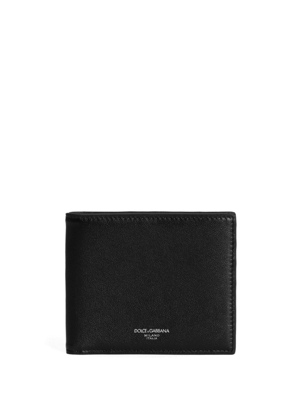 Dolce & Gabbana Black Wallet With Front Logo Detail In Black