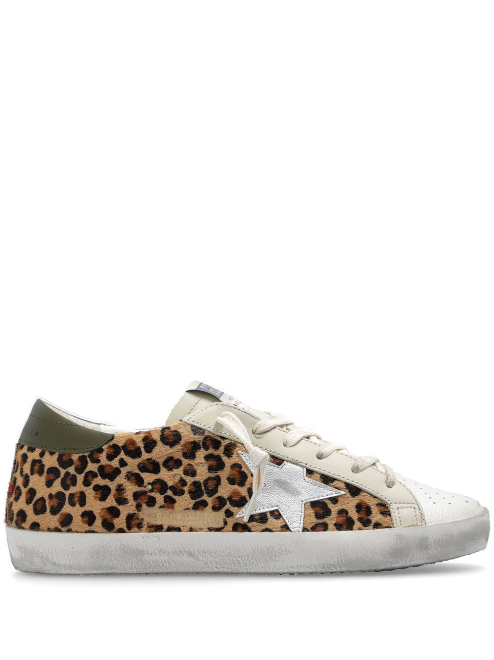 Golden Goose Soul-star Distressed Leather-trimmed Leopard-print Calf Hair Sneakers In Brown
