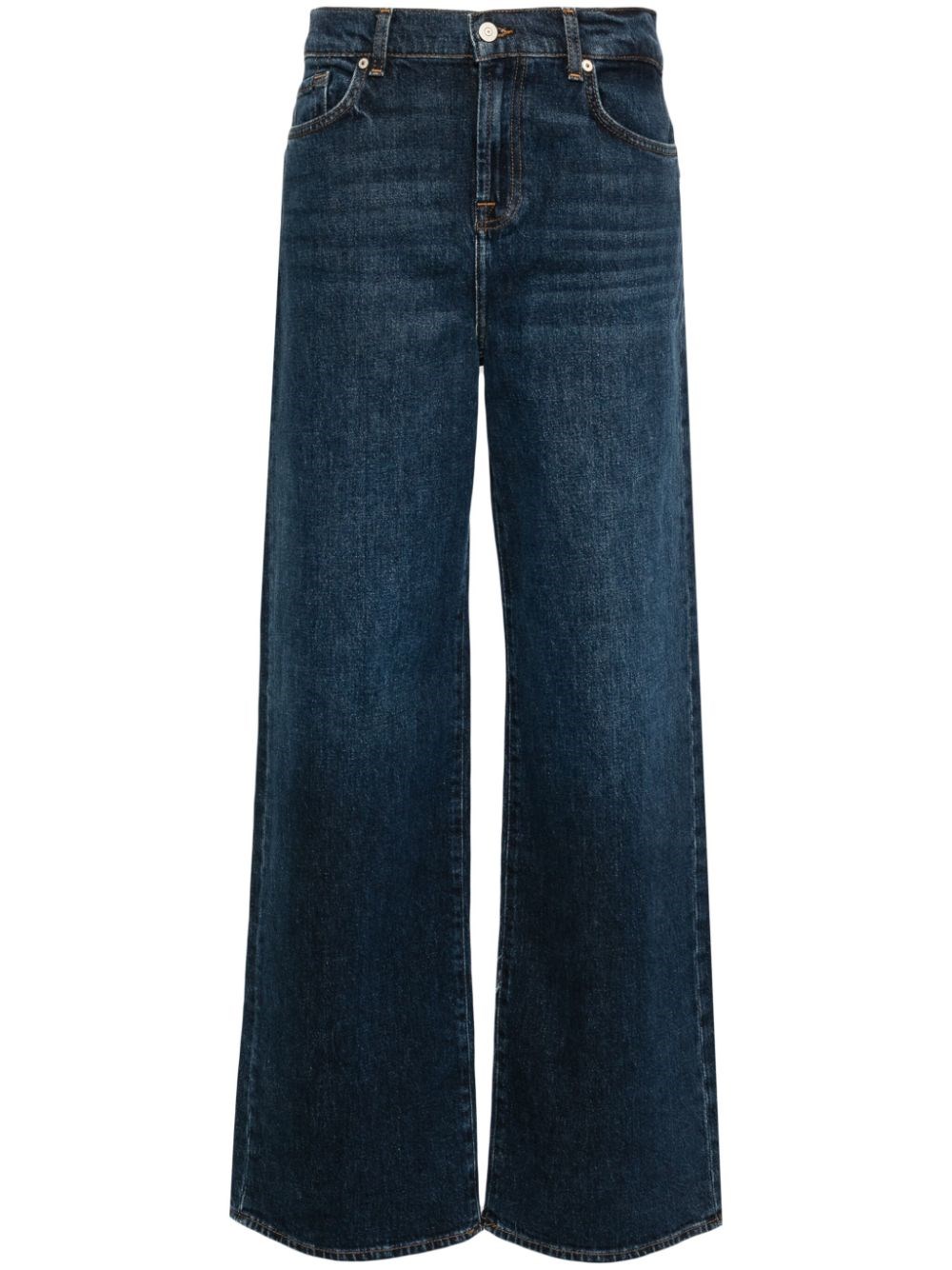 7 For All Mankind Willow Wide After School Super Wide Leg Jean In Blue