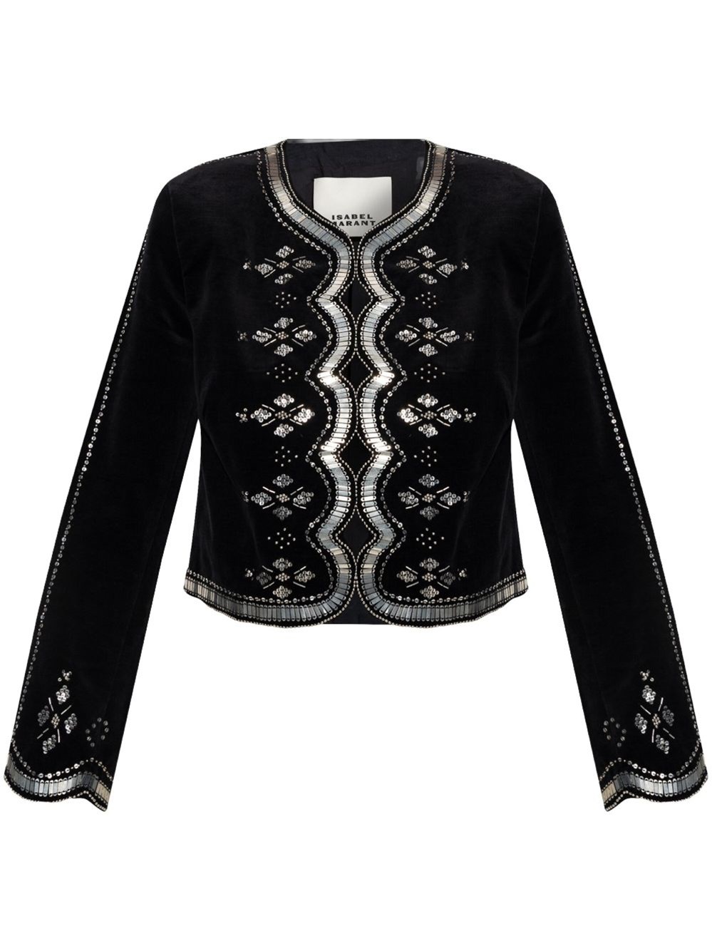 Isabel Marant Hady Embroidered Velvet Jacket In Black