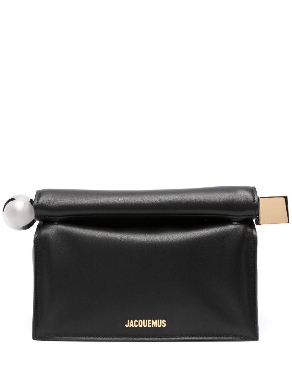 Jacquemus Women La Petite Pochette Rond Leather Clutch In Black