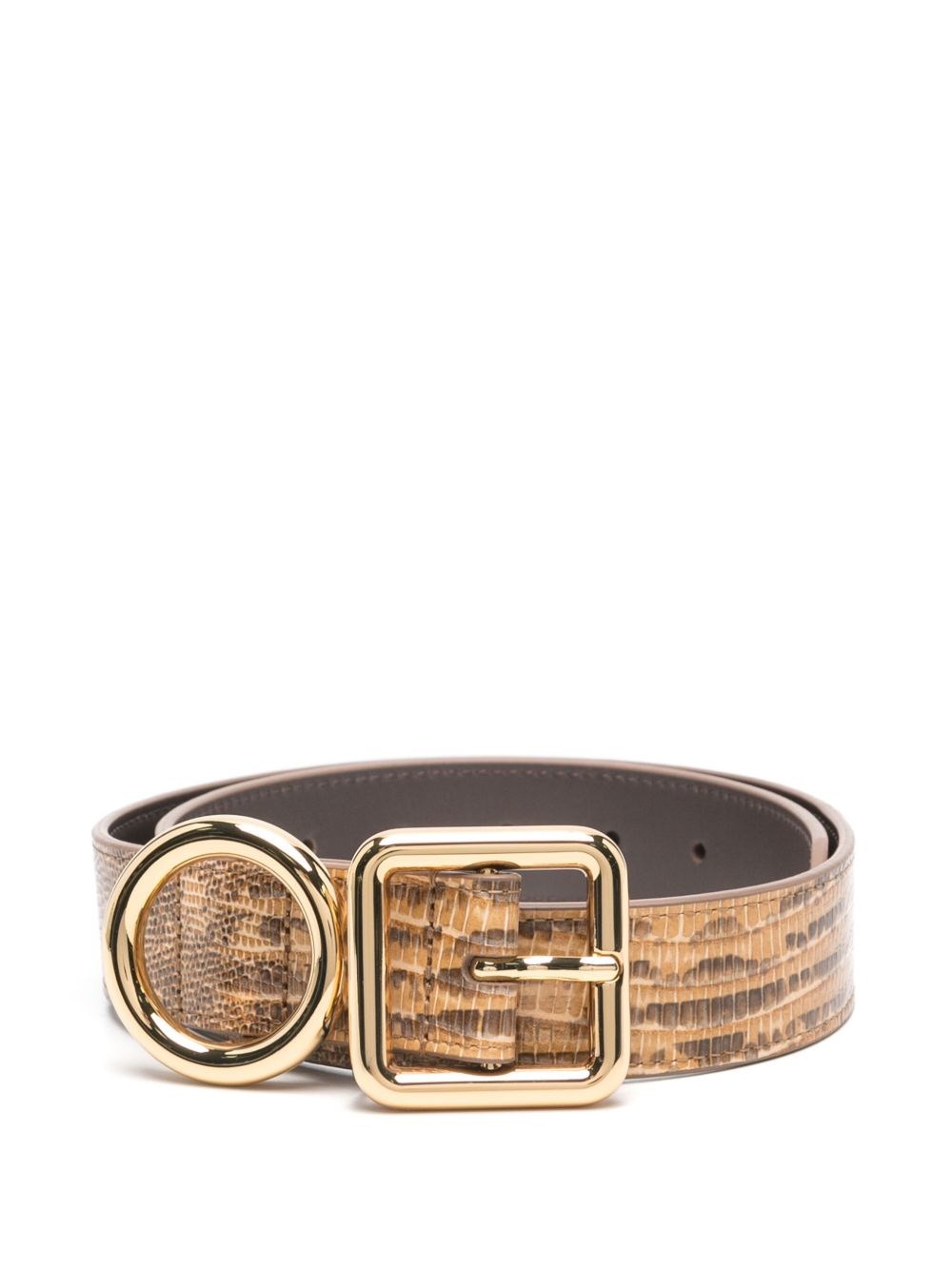 Jacquemus Printed Leather Gift Belt In Neutrals