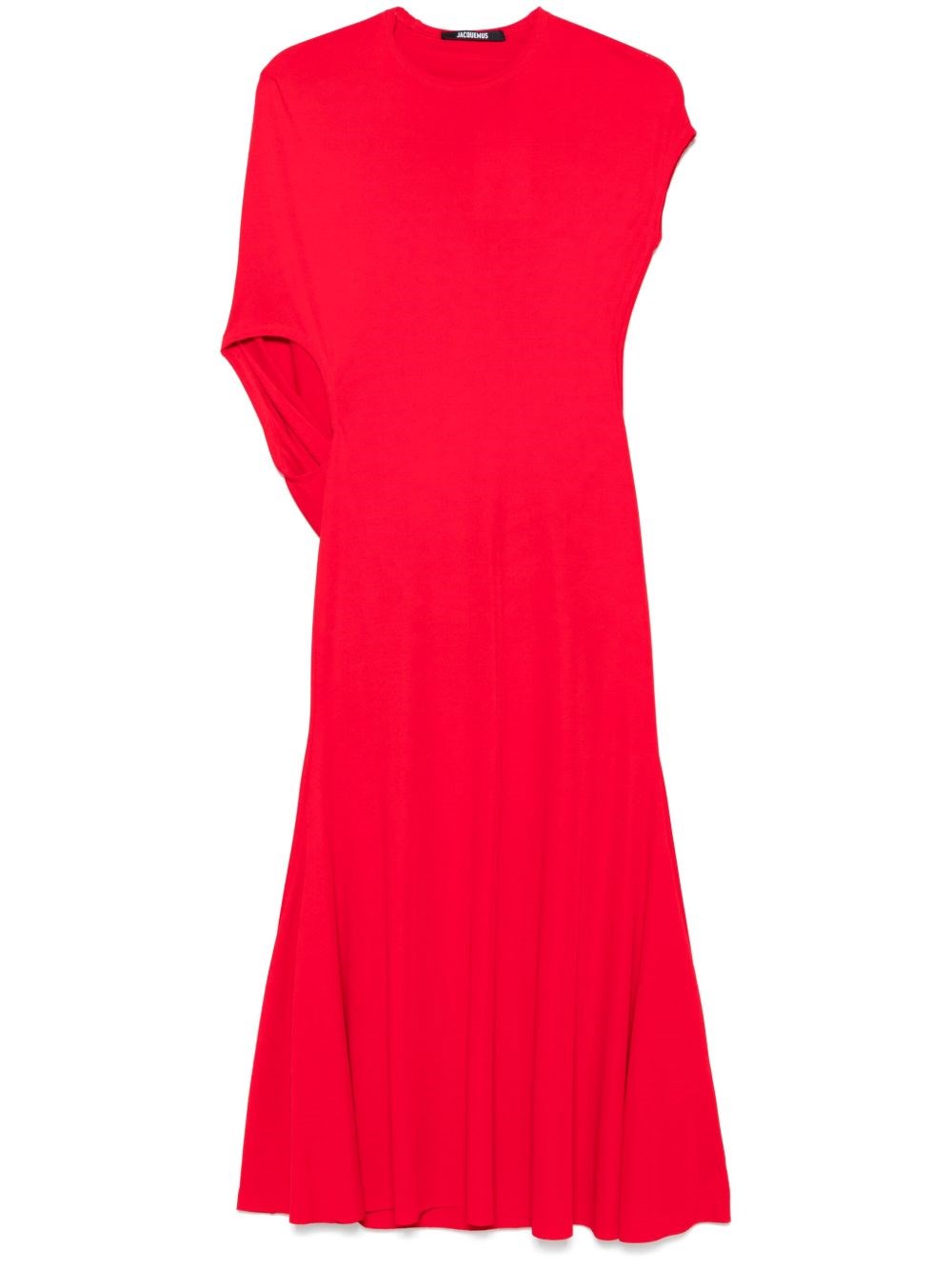 Shop Jacquemus Jersey Crêpe Dress In Red