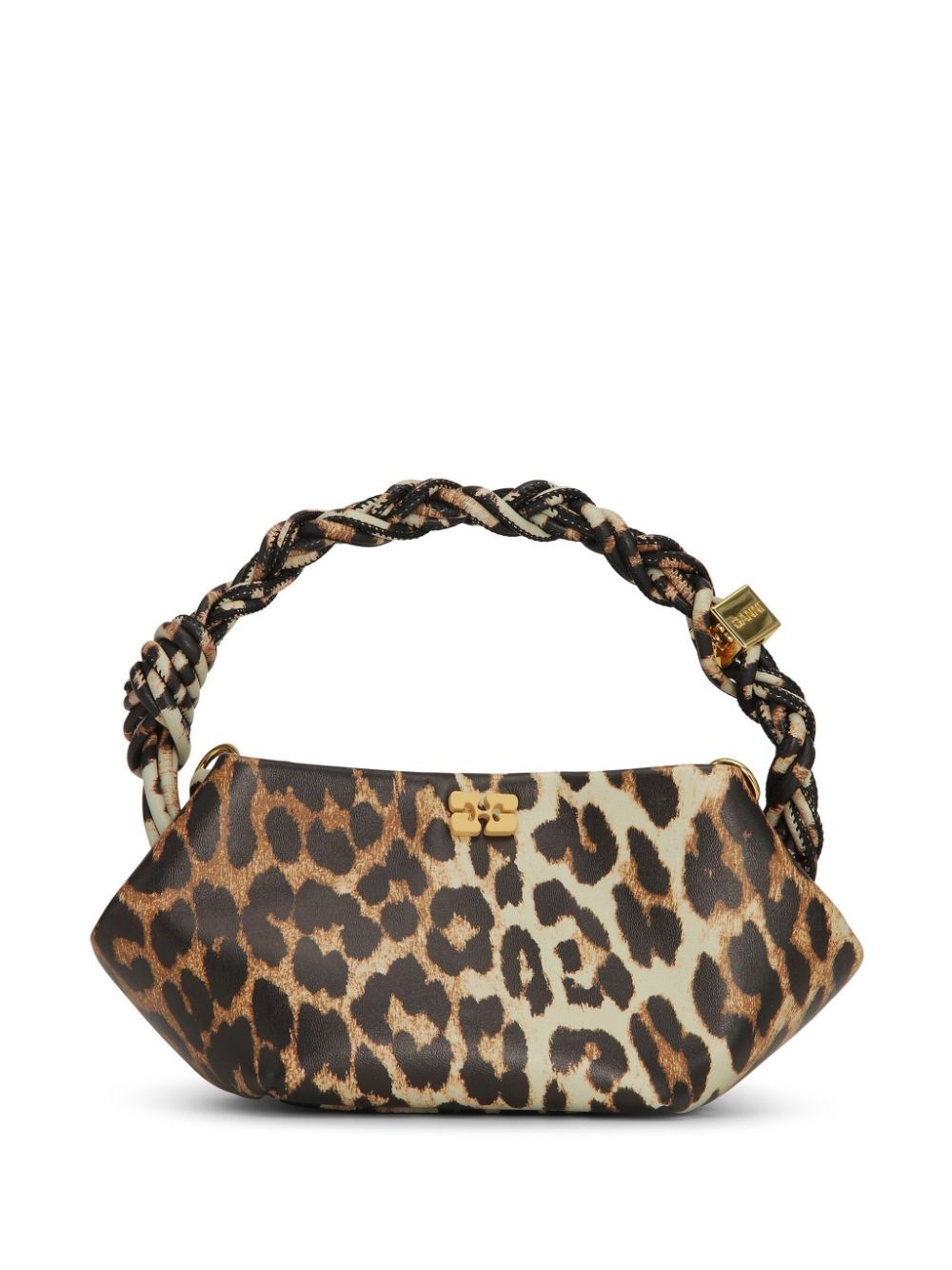 Ganni Mini Bou Leo Printed Shoulder Bag In Animal Print