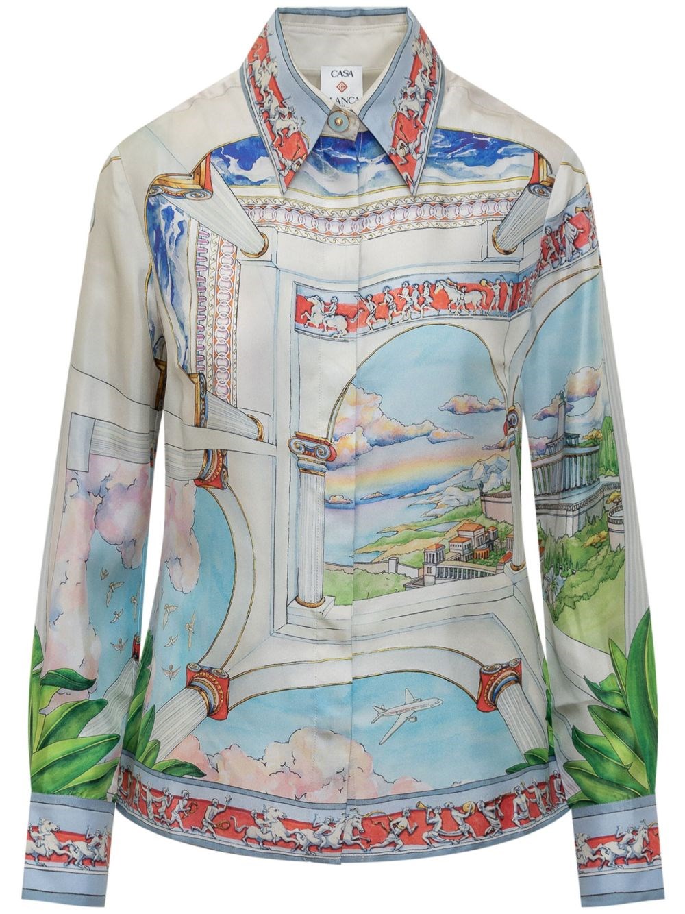 Shop Casablanca Silk Shirt In Multi
