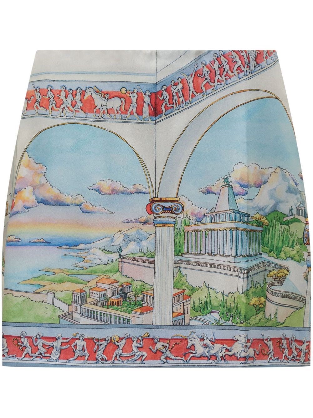 Shop Casablanca Silk Mini Skirt In Multi