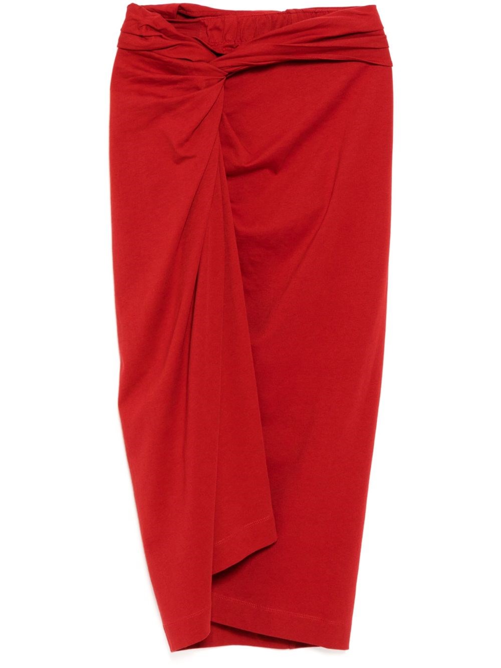 Dries Van Noten Cotton Jersey Skirt In Red
