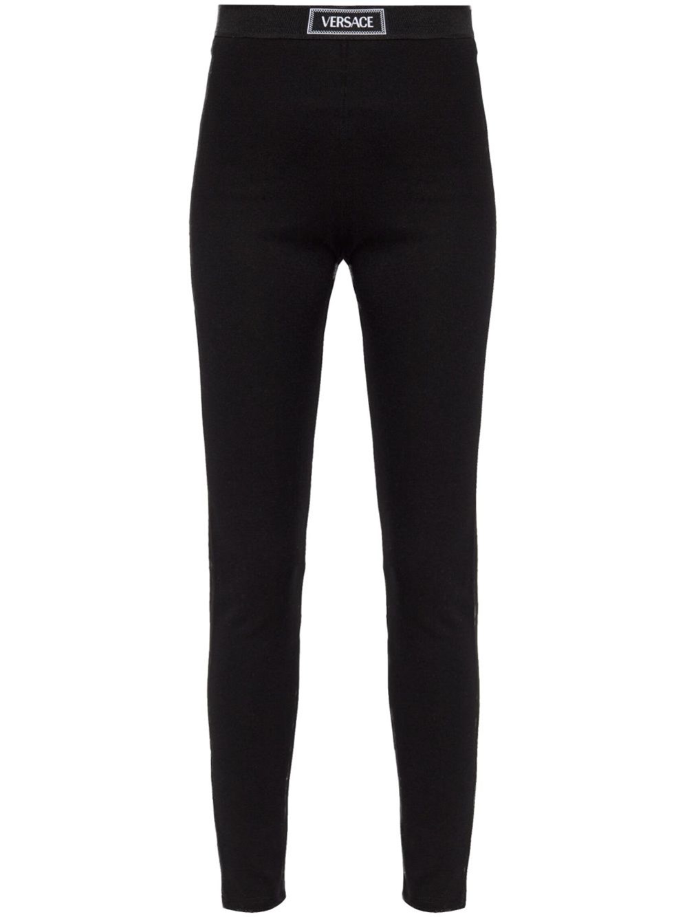 Versace High-waisted Leggings In Black  