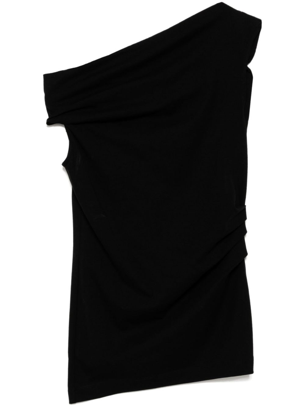Dries Van Noten Off-the-shoulder Draped Cotton-jersey Top In Black  