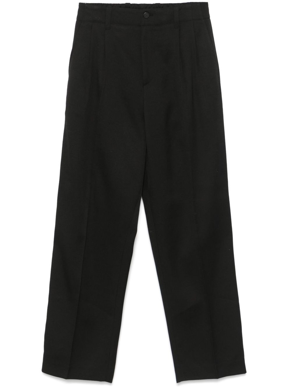 Golden Goose Deluxe Brand Wide Leg Wool Gabardine Jogging Pants In ブラック