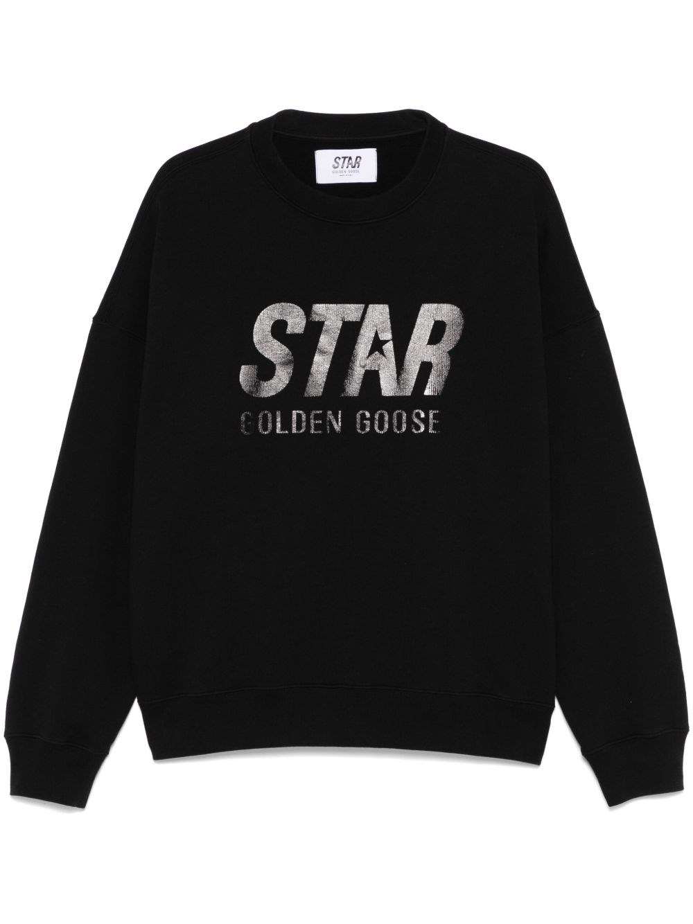 Golden Goose Black Sweatshirt With Logo Printed On The Front In Black