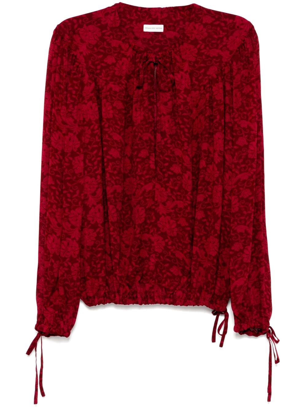 Dries Van Noten Floral-print Blouse In Red