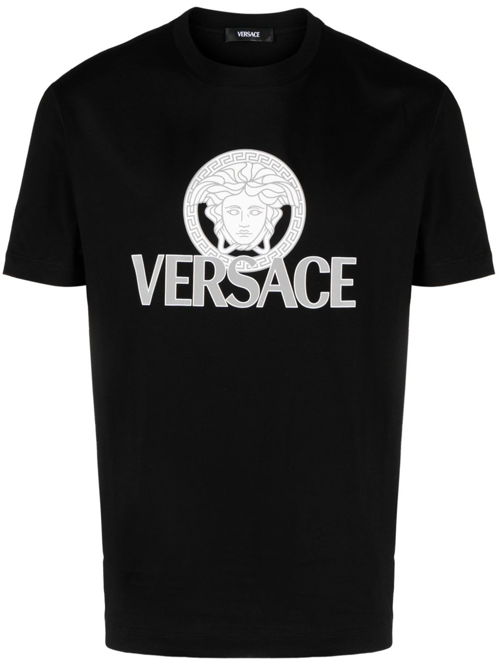 Shop Versace Printed T-shirt In Black