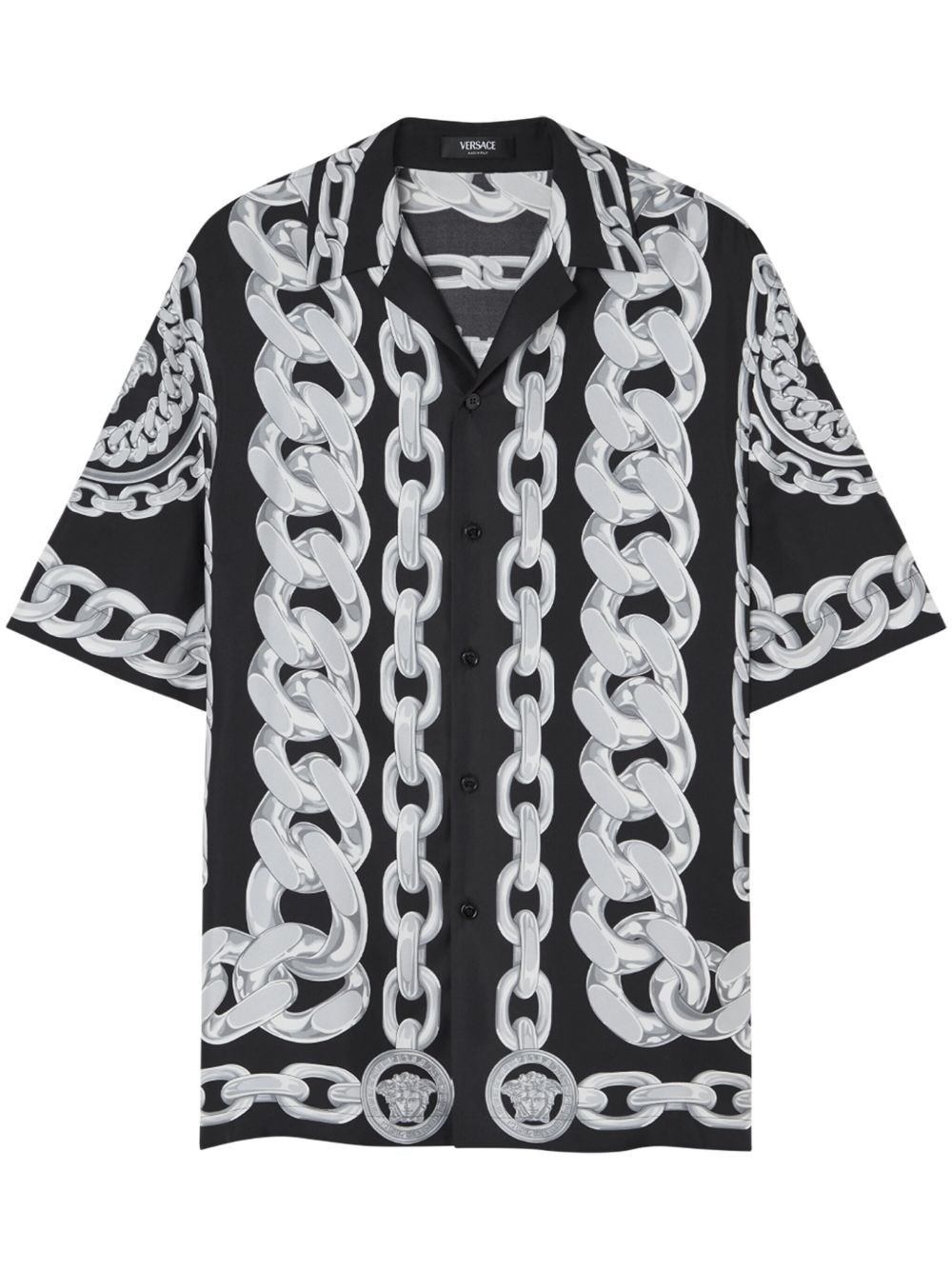 Shop Versace 'medusa Chains' Shirt In Black