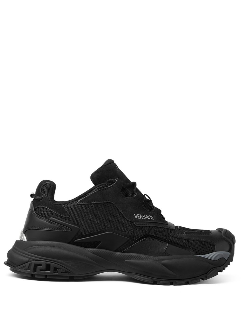 Versace Chunky Sole Mesh Panels Sneakers In Black