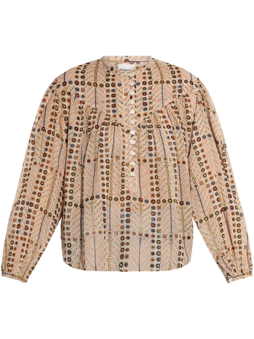 Shop Isabel Marant Étoile Cotton Voile Blouse In Neutrals