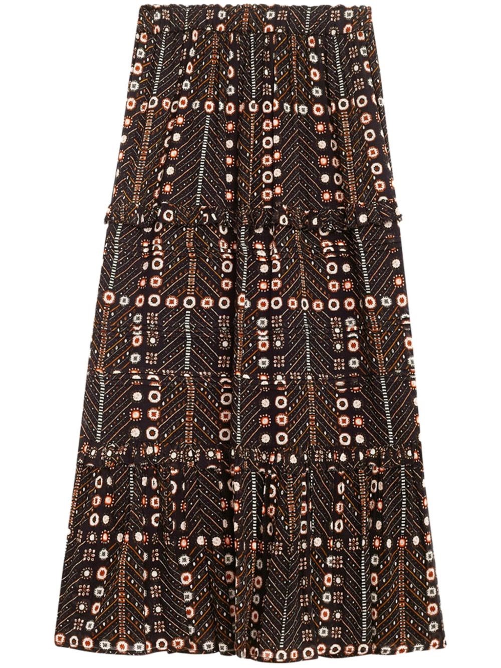Isabel Marant Étoile Marant Etoile Women Diya Biologic Cotton Skirt With All-over Print In Black
