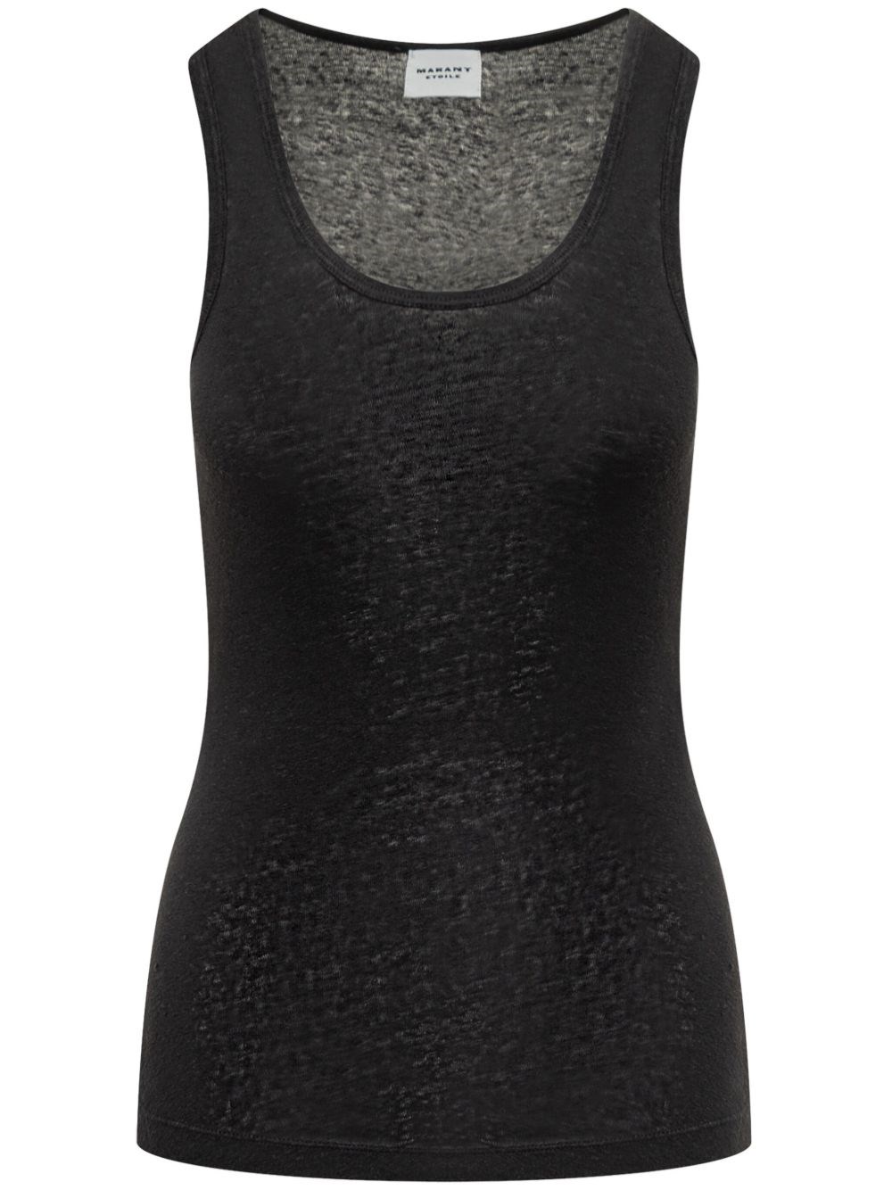 Isabel Marant Étoile Linen Tank Top In Jersey In Black
