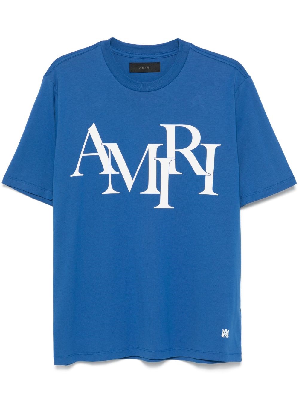 Amiri Staggered Logo Cotton T-shirt In Blue | ModeSens