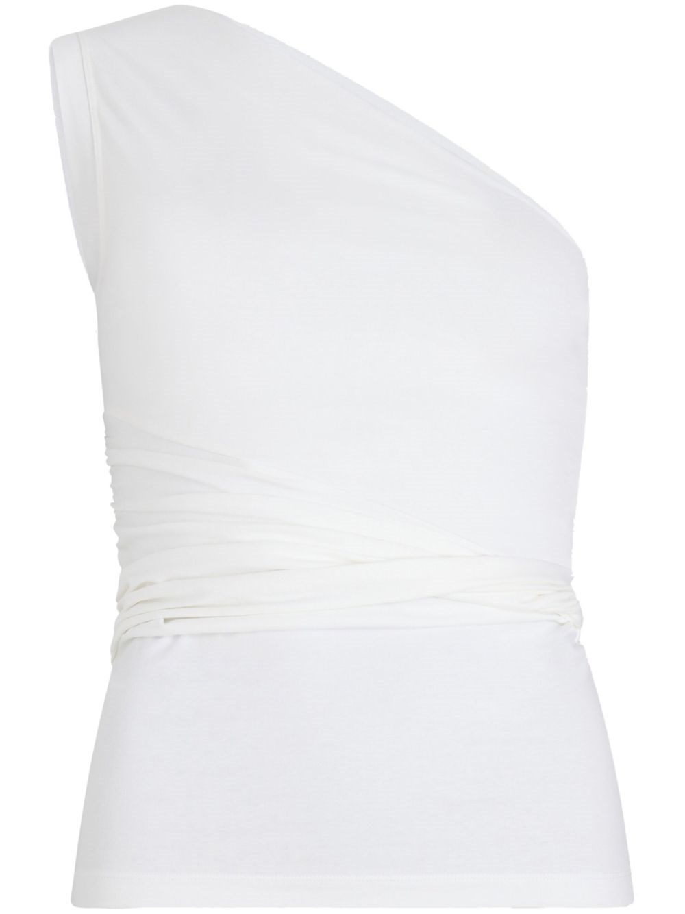Patou One-shoulder Cotton Top In White