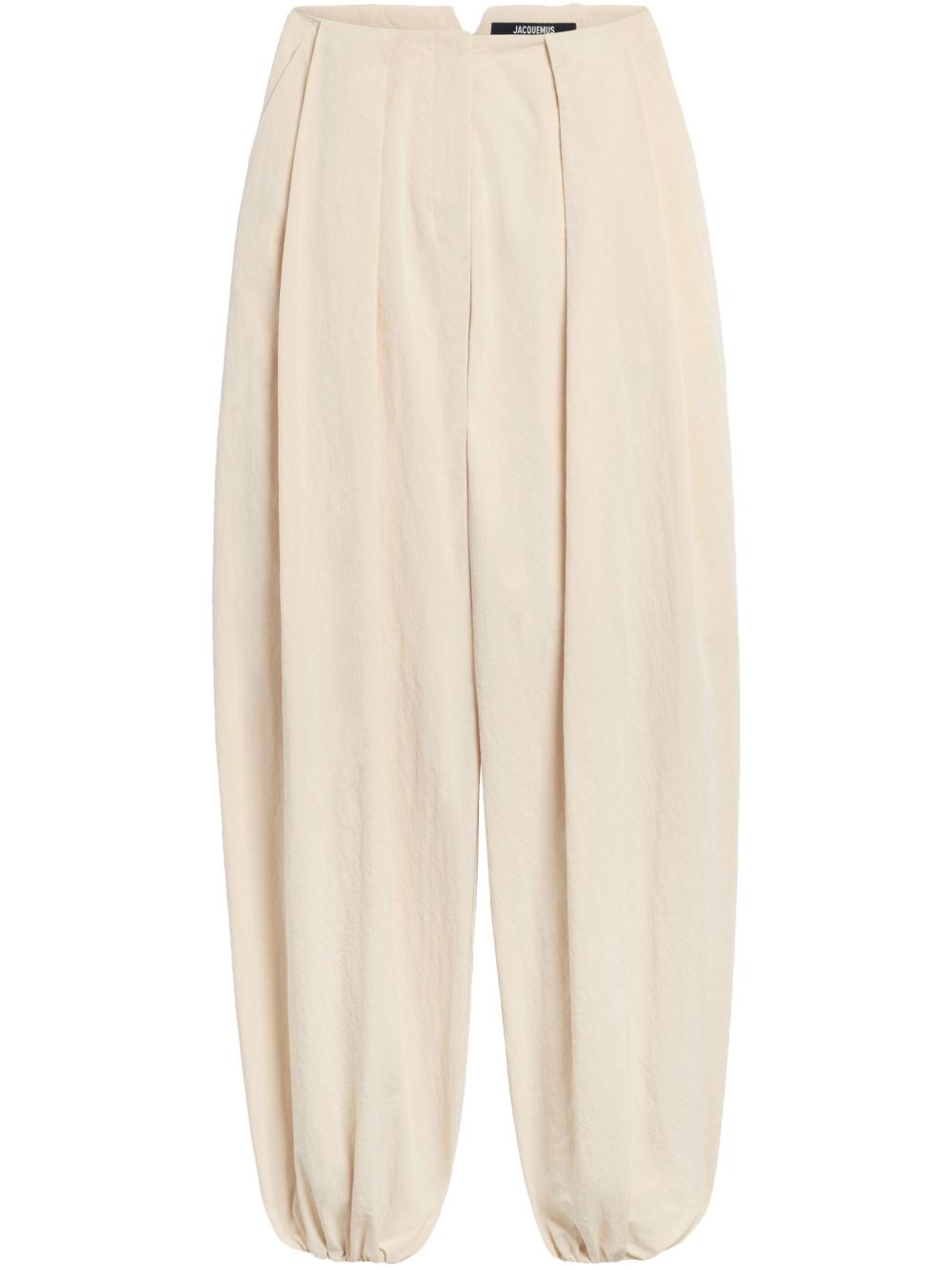 Jacquemus Womens Le Pantalon Calisson Pleated Woven Trousers Off-white In White