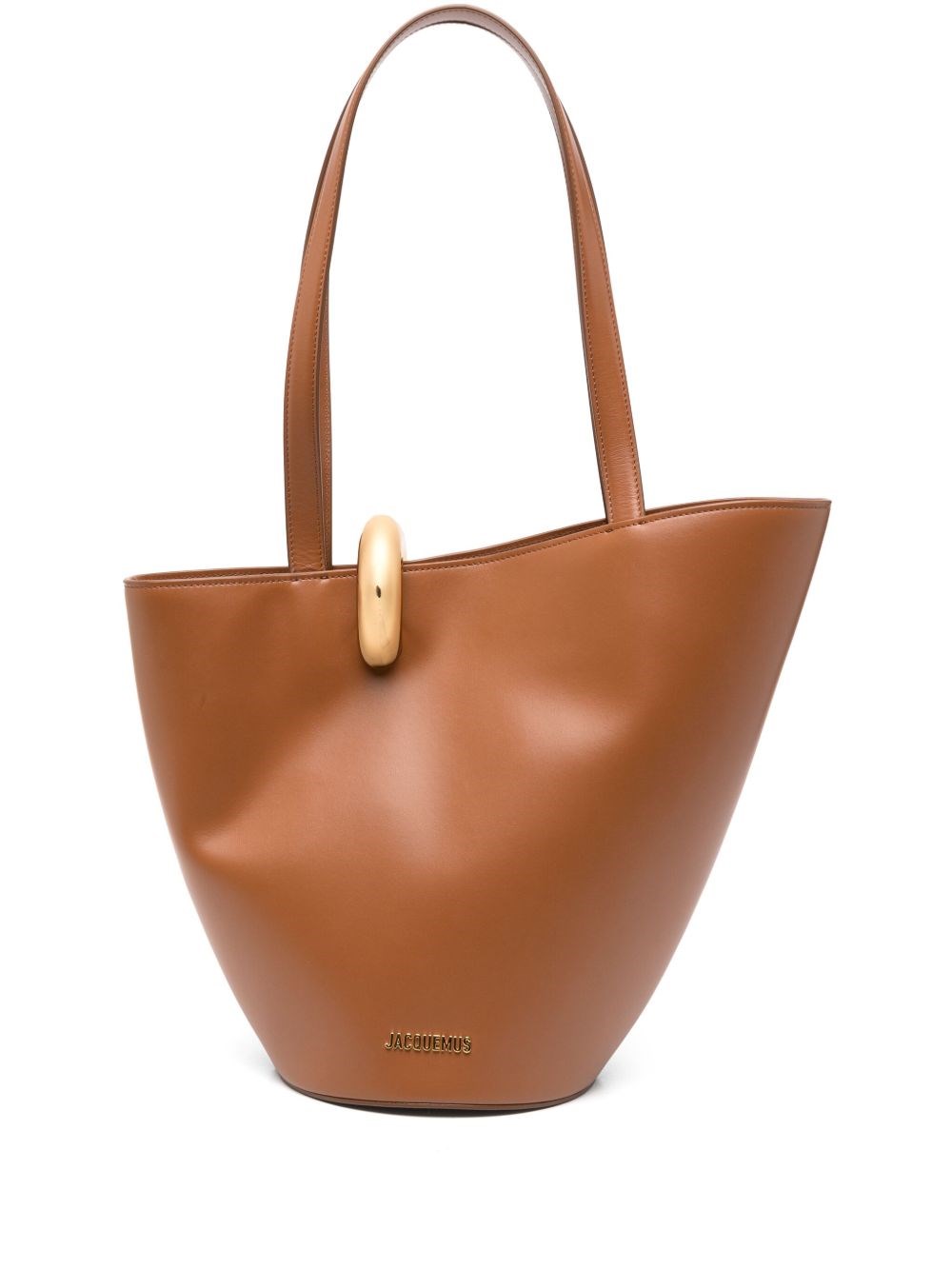 Jacquemus Le Bambola Moyen Leather Shoulder Bag In Brown