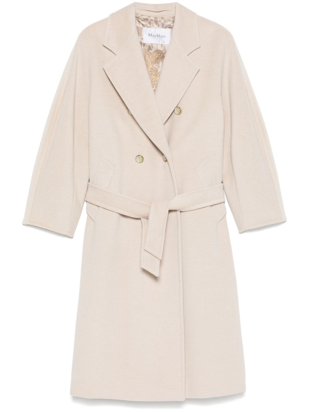 Max Mara Wool Double-breasted Coat In Neutrals