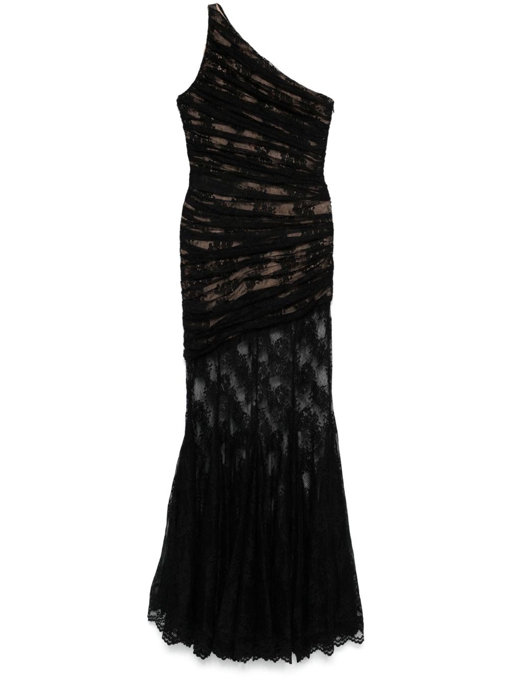 Giuseppe Di Morabito Long Black Lace Semi-transparent Dress In Black  