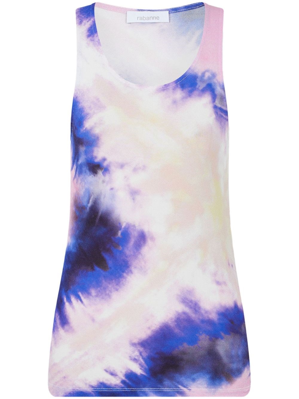 Rabanne Tie-dyed Stretch-crepe Tank In Pink