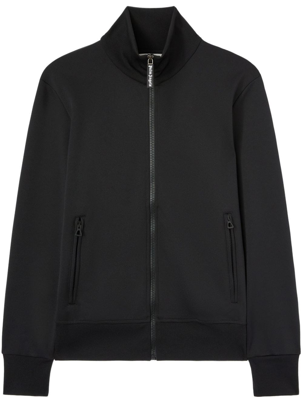 Palm Angels Curved Logo Track Jacket In Black