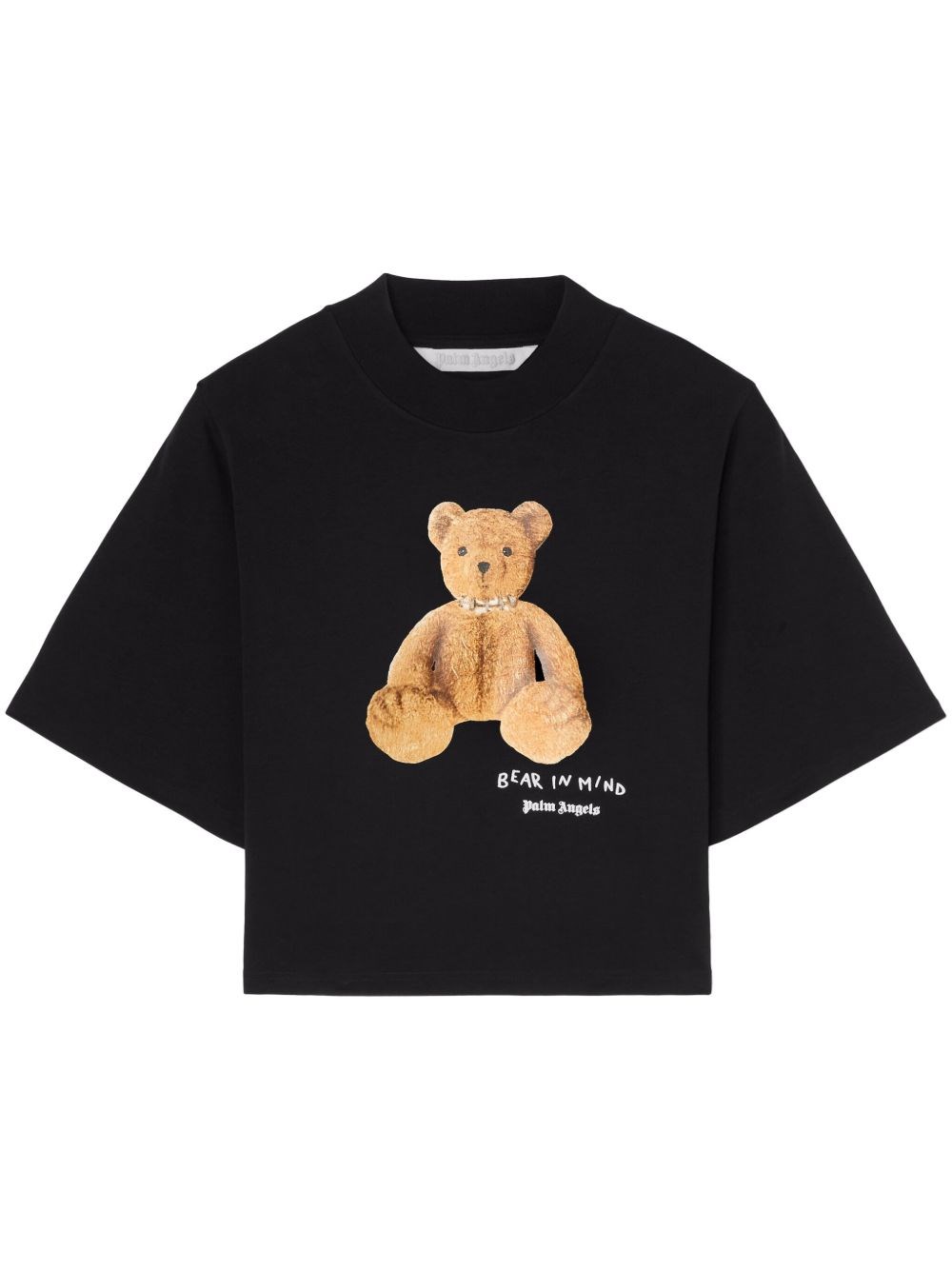 Shop Palm Angels Bear In Mind Cropped T-shirt In Black