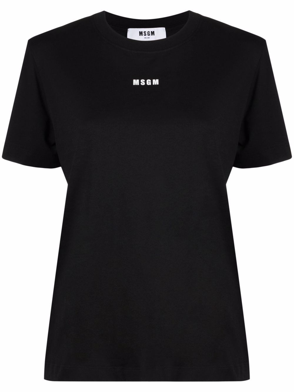 Msgm Logo Print Short-sleeved T-shirt In Black  