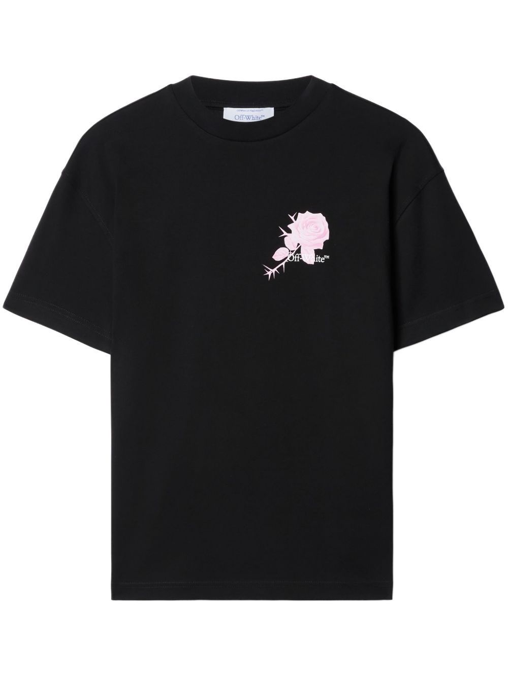 Shop Off-white Black T-shirt With Arrow Rose Pattern In Black