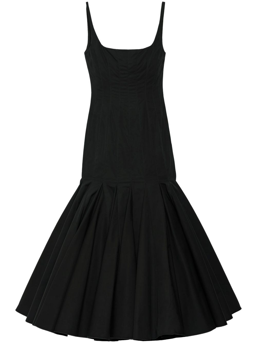 Shop Jacquemus Flared Midi Dress In Black