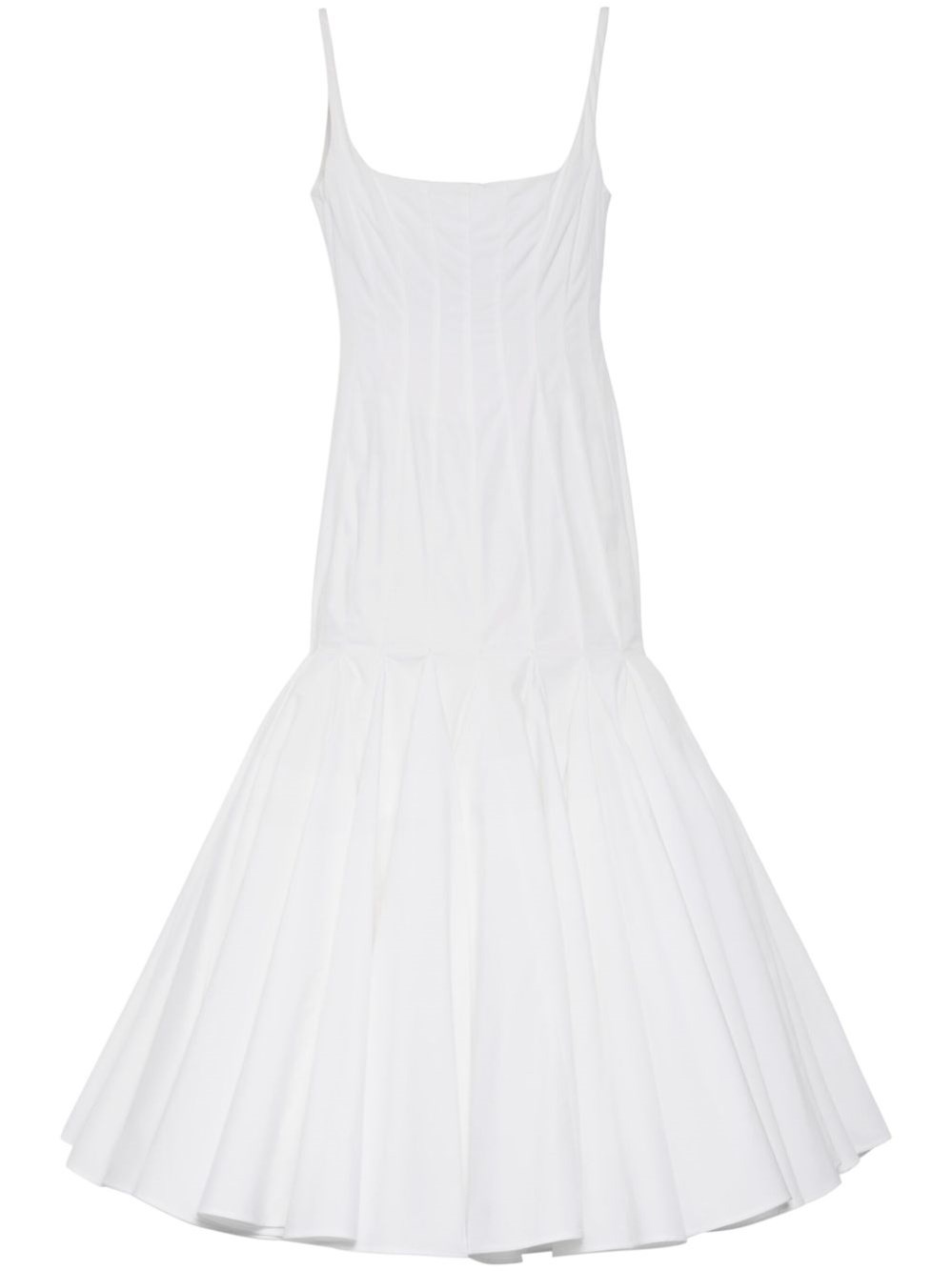 Shop Jacquemus Flared Midi Dress In White