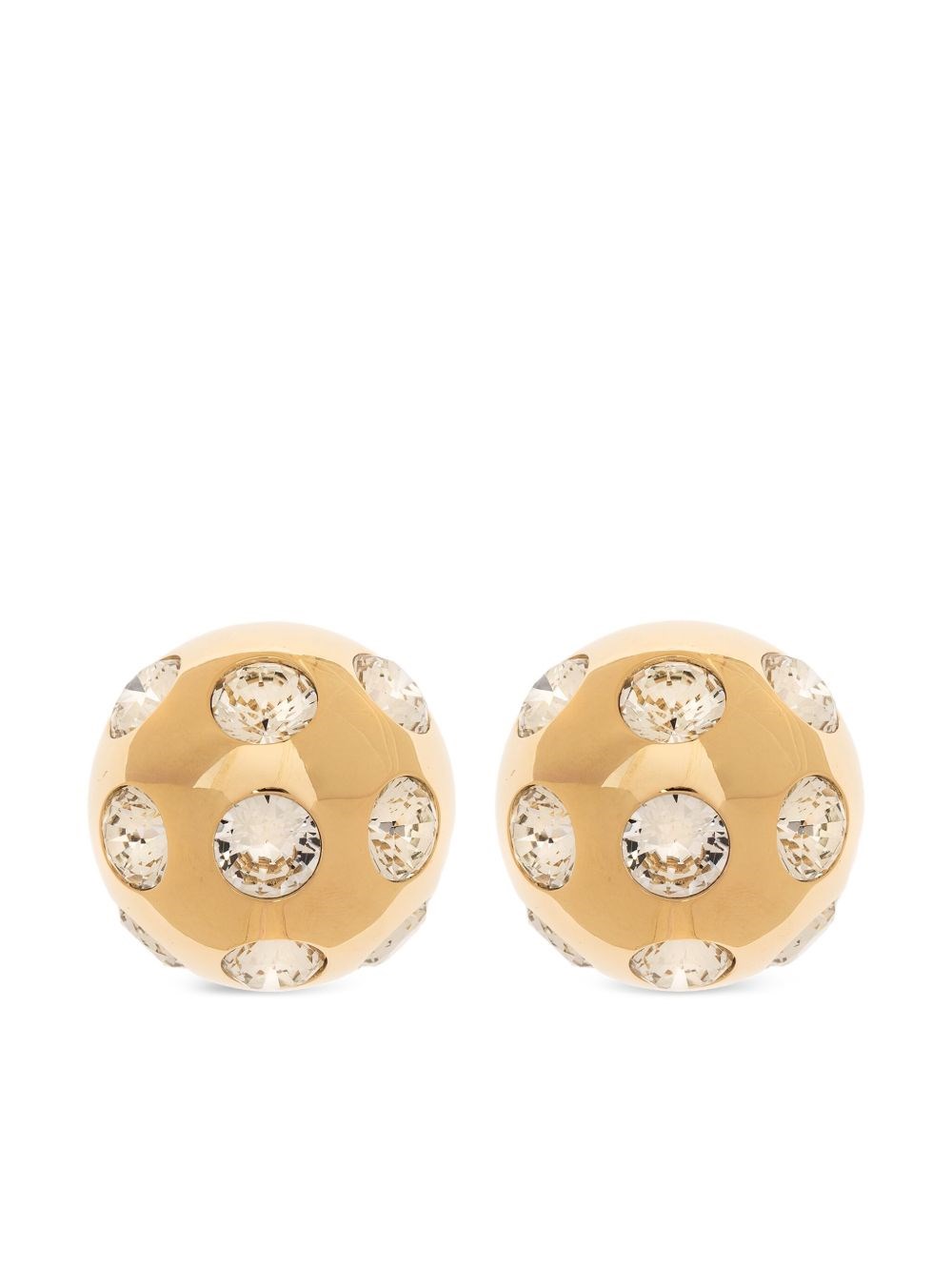 Shop Jacquemus Earrings With Crystals In Gold