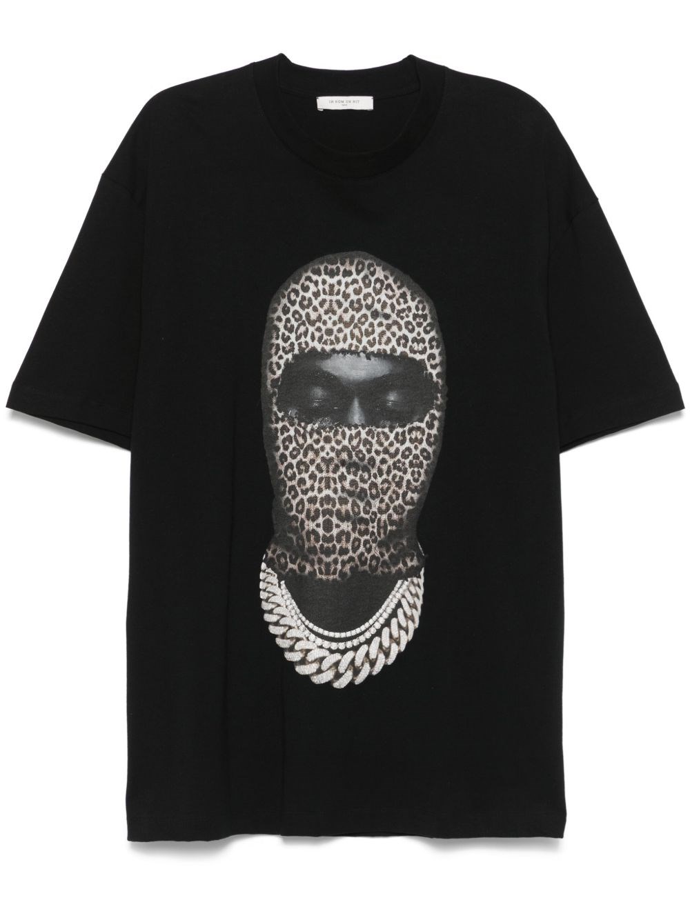 Ih Nom Uh Nit Leopard Mask Print T-shirt In Black