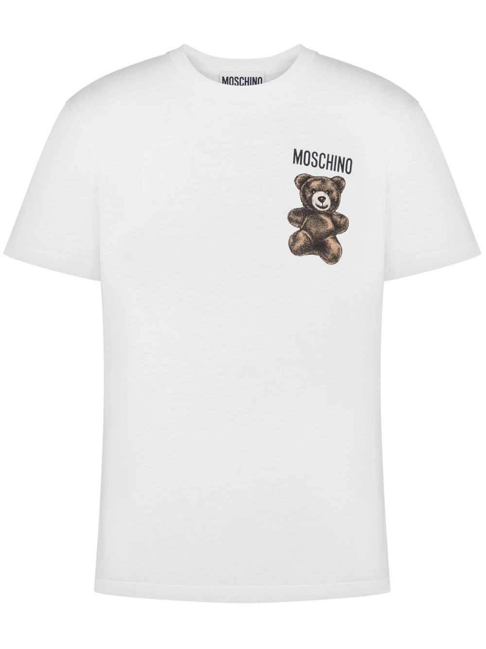 Moschino Teddy Logo Print Crewneck T-shirt In White