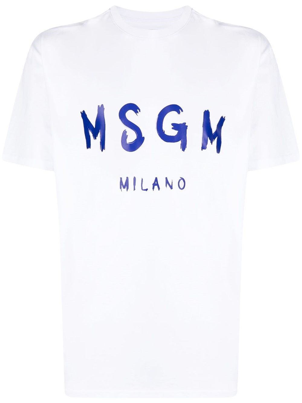 Msgm Logo-print Crew Neck Cotton T-shirt In White