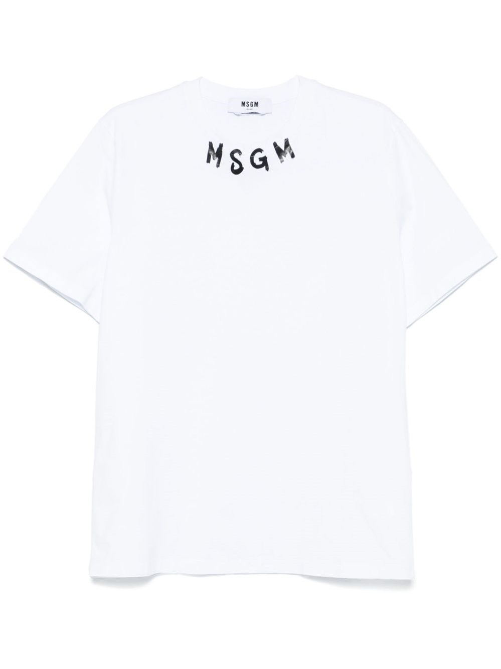 Msgm Logo-print Cotton T-shirt Clothing In White