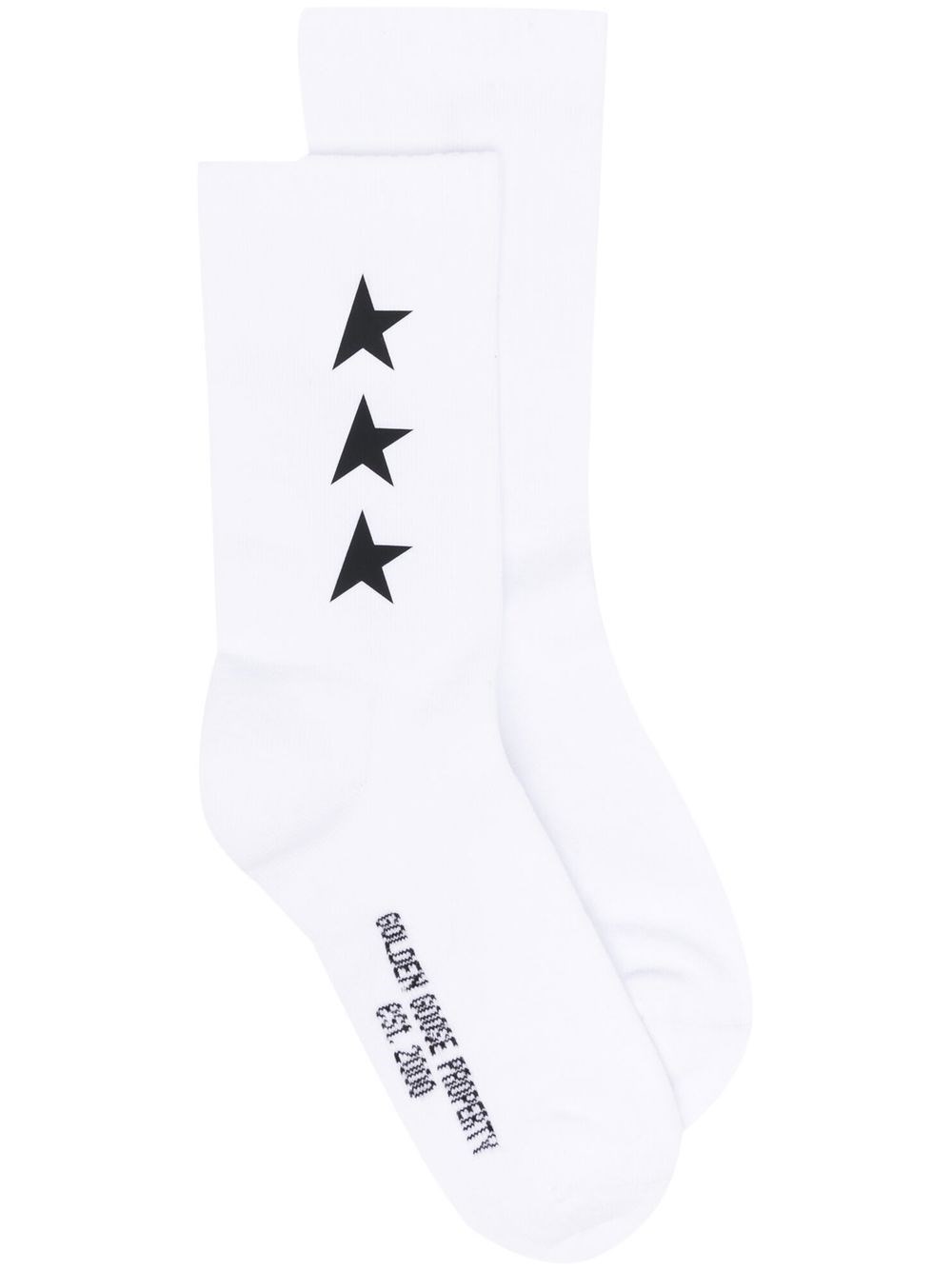 Golden Goose Logo Cotton Blend Socks In ホワイト